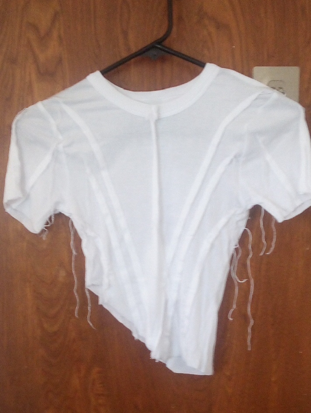 Sami Miro Vintage Asymmetric Tee in White Rib, NWT, Size Small - Picture 3 of 5